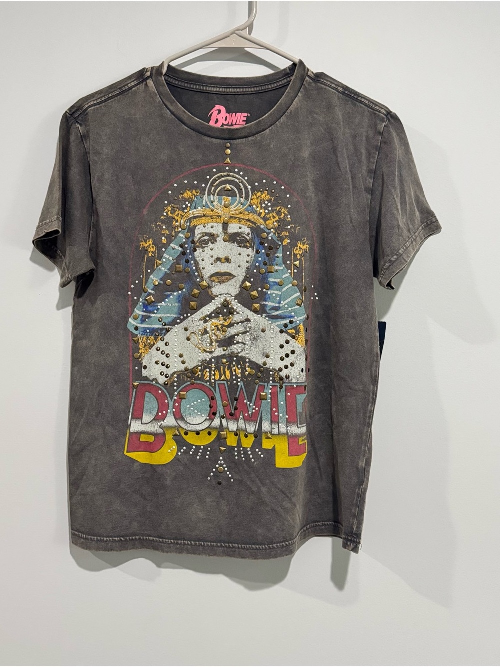 NWT Lucky Brand David Bowie Graphic Tee with Stud Accents XS